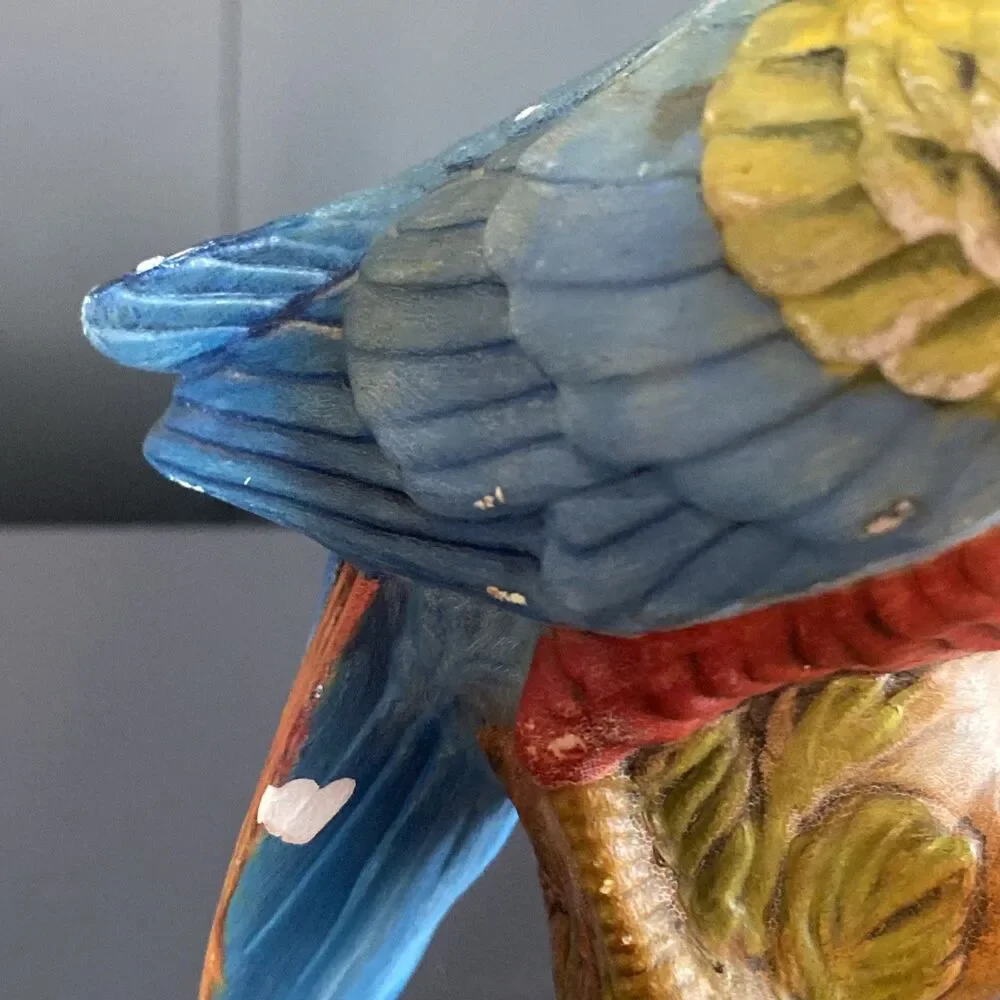 Vintage 1982 Holland Mold Ceramic Parrot Figure 10